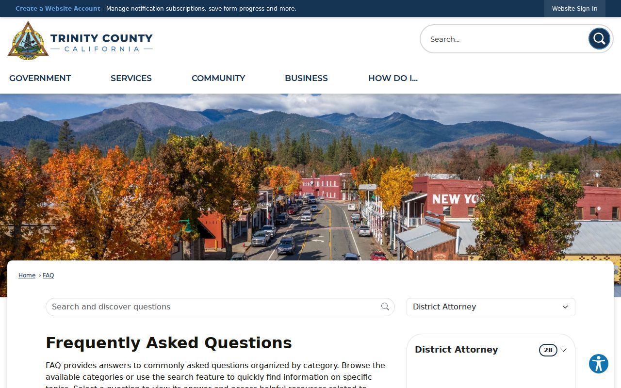 Trinity County District Attorney FAQ about criminal record access