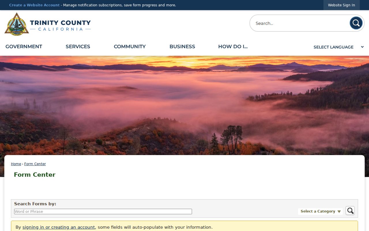 Trinity County Citizens Crime and Case Report form